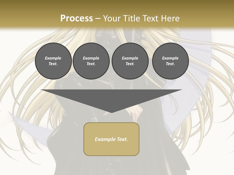 A Woman With Long Blonde Hair Sitting On Top Of A Table PowerPoint Template