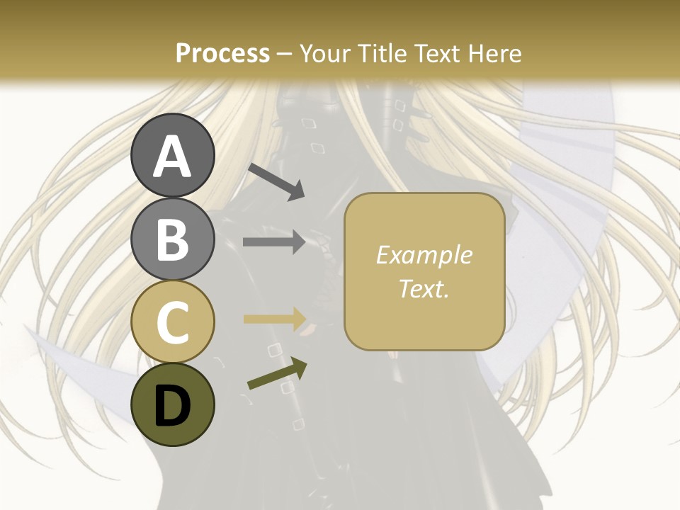 A Woman With Long Blonde Hair Sitting On Top Of A Table PowerPoint Template