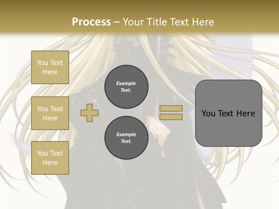 A Woman With Long Blonde Hair Sitting On Top Of A Table PowerPoint Template