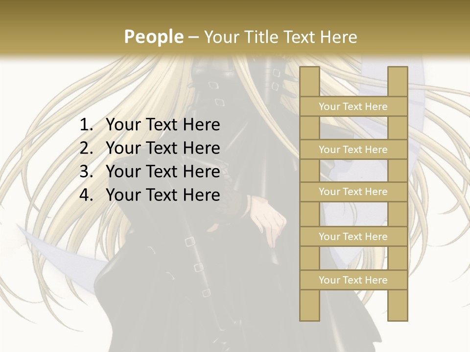 A Woman With Long Blonde Hair Sitting On Top Of A Table PowerPoint Template