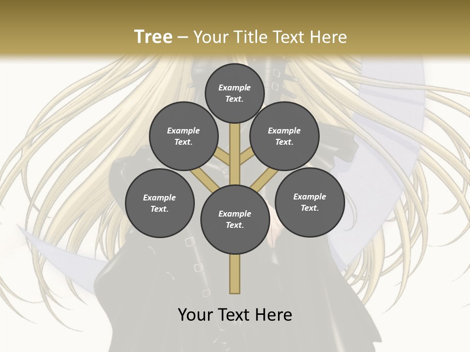 A Woman With Long Blonde Hair Sitting On Top Of A Table PowerPoint Template
