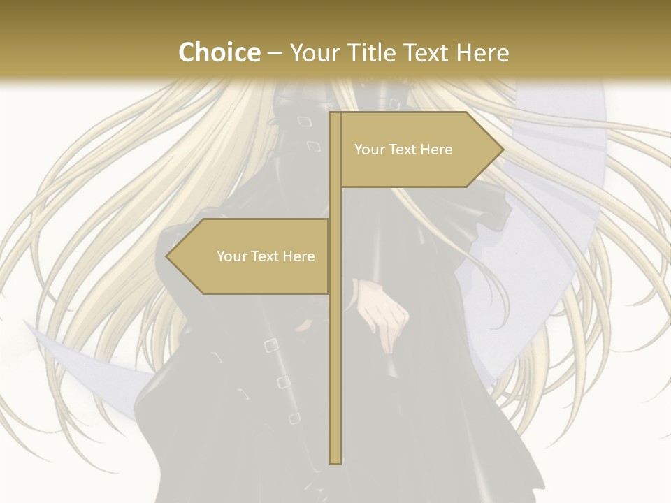 A Woman With Long Blonde Hair Sitting On Top Of A Table PowerPoint Template