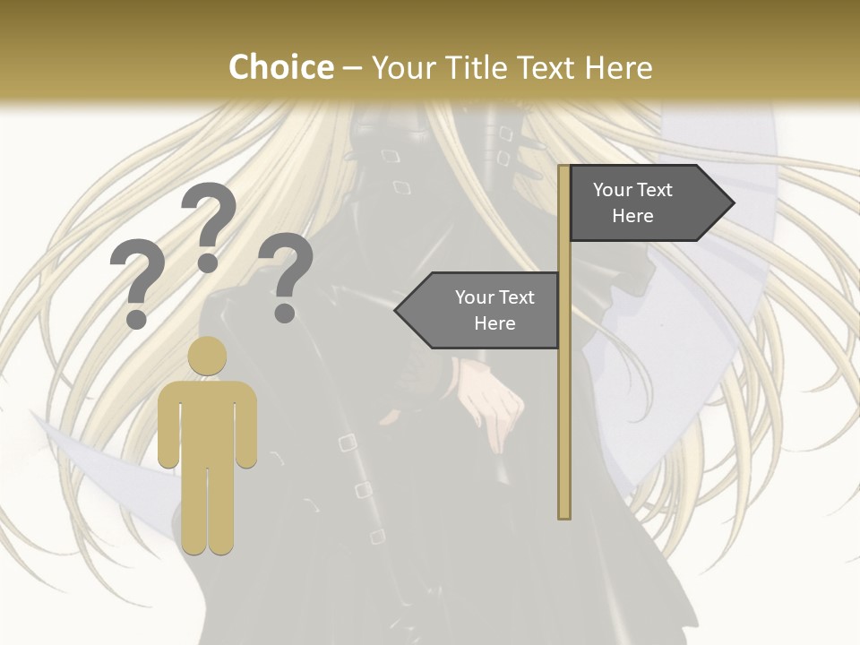 A Woman With Long Blonde Hair Sitting On Top Of A Table PowerPoint Template