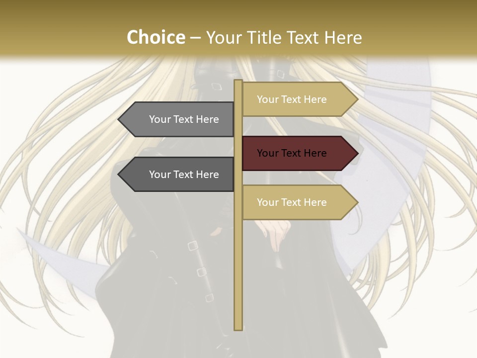 A Woman With Long Blonde Hair Sitting On Top Of A Table PowerPoint Template