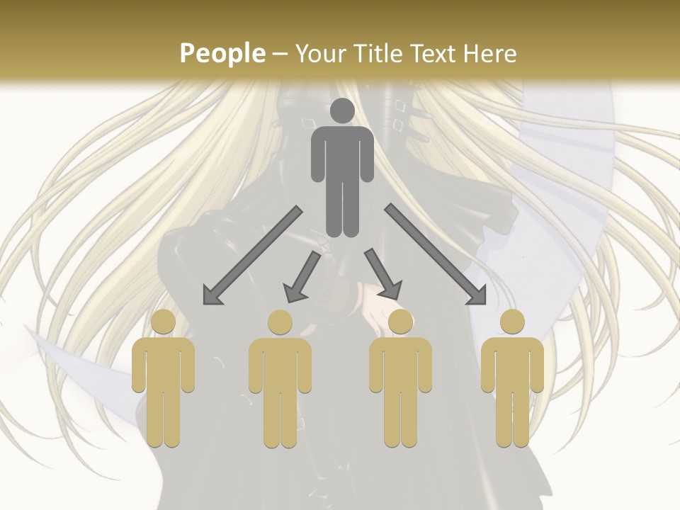 A Woman With Long Blonde Hair Sitting On Top Of A Table PowerPoint Template