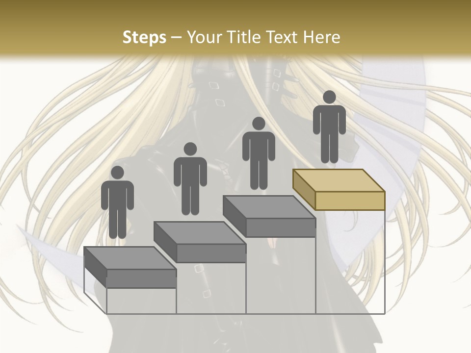 A Woman With Long Blonde Hair Sitting On Top Of A Table PowerPoint Template