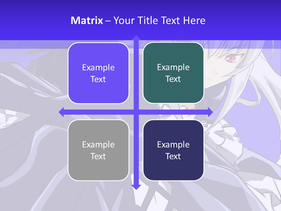 An Anime Character With White Hair And Black Wings PowerPoint Template