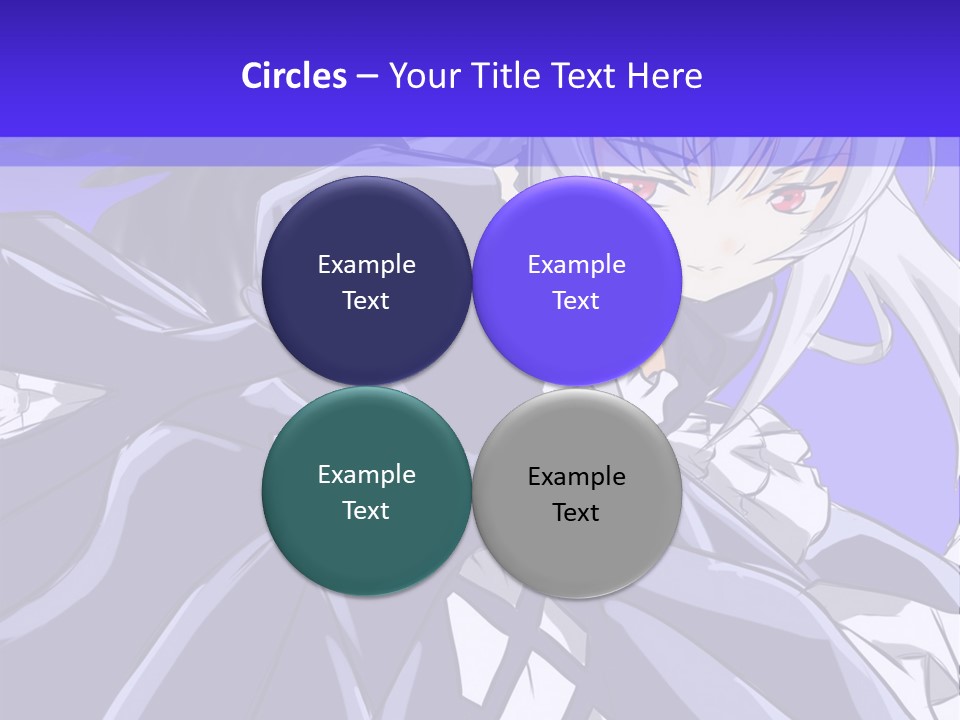An Anime Character With White Hair And Black Wings PowerPoint Template