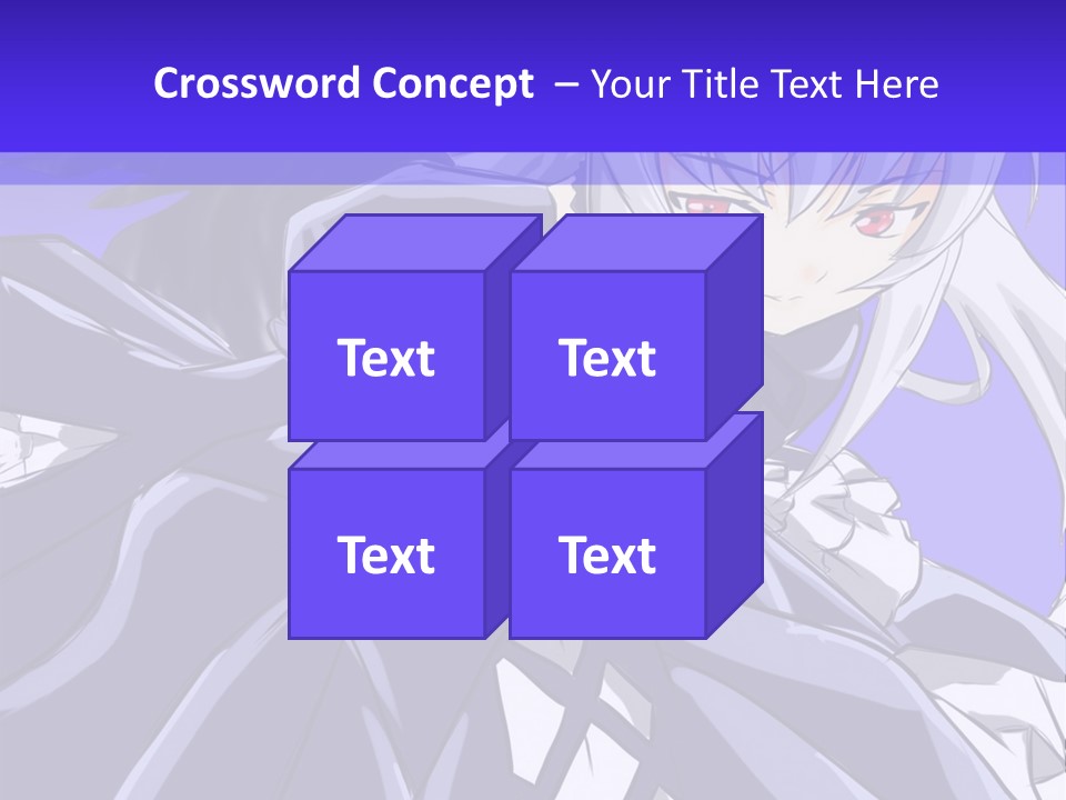 An Anime Character With White Hair And Black Wings PowerPoint Template