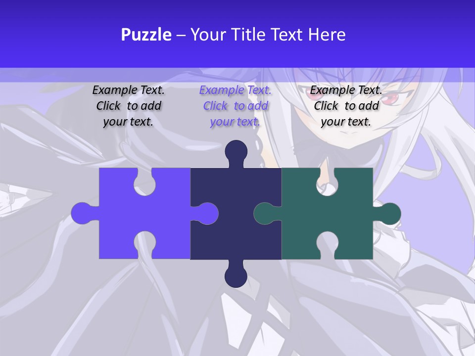 An Anime Character With White Hair And Black Wings PowerPoint Template