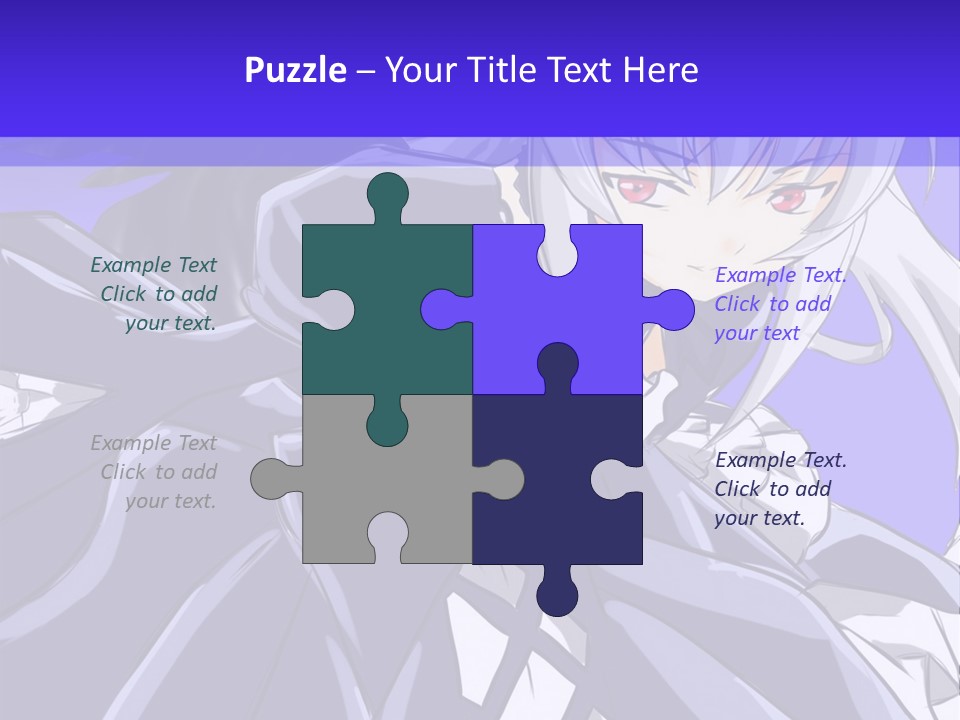 An Anime Character With White Hair And Black Wings PowerPoint Template