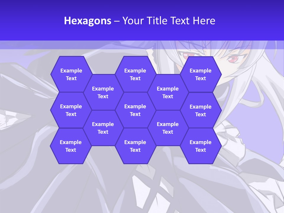 An Anime Character With White Hair And Black Wings PowerPoint Template