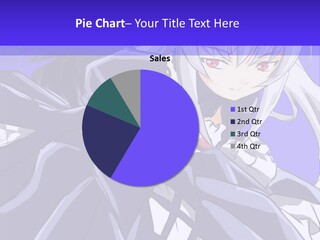 An Anime Character With White Hair And Black Wings PowerPoint Template