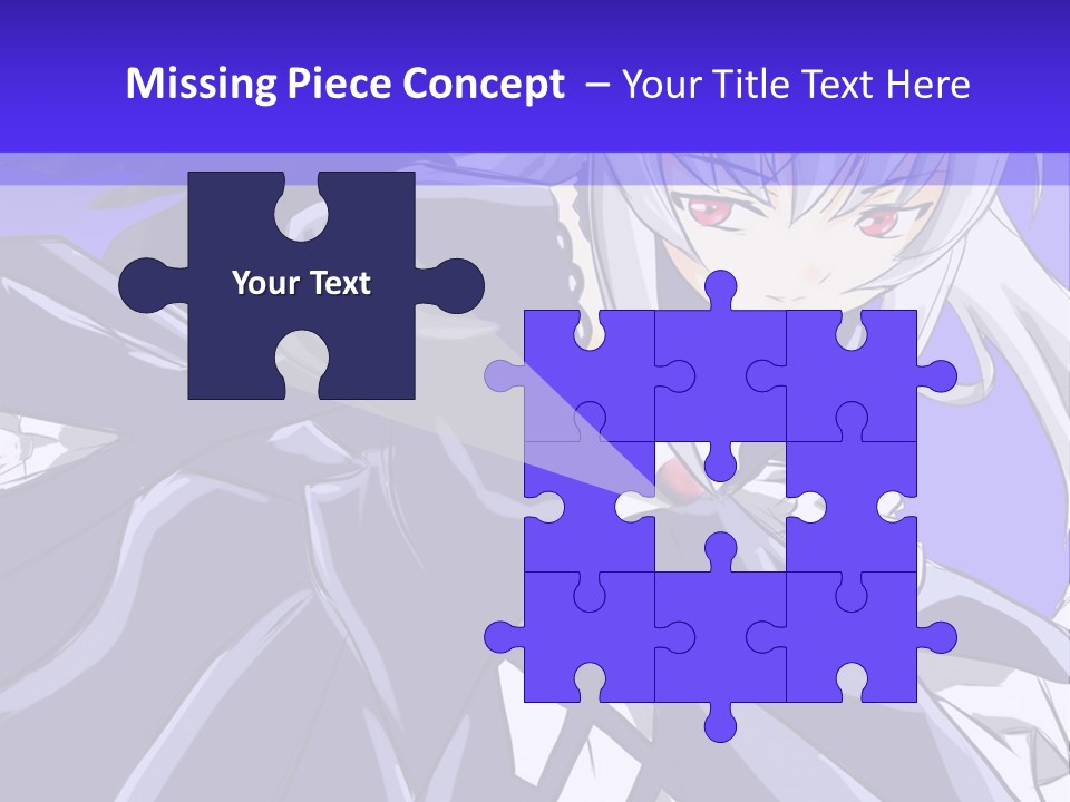 An Anime Character With White Hair And Black Wings PowerPoint Template