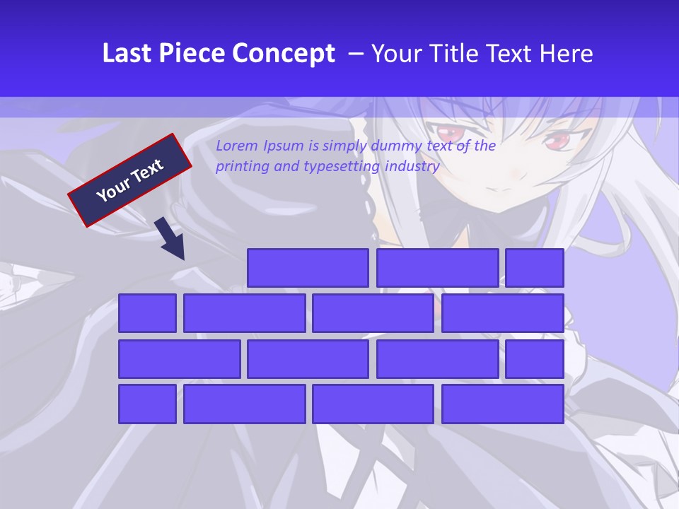 An Anime Character With White Hair And Black Wings PowerPoint Template