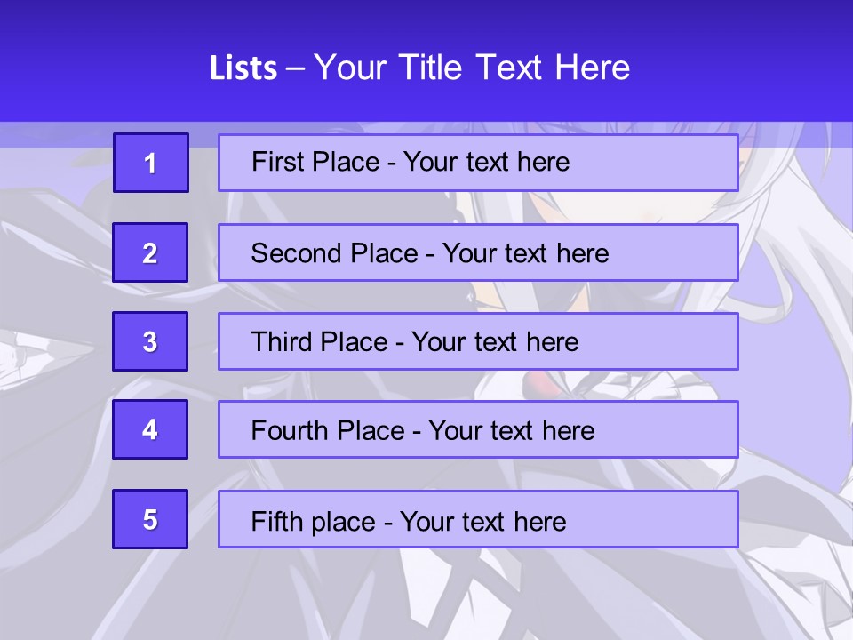 An Anime Character With White Hair And Black Wings PowerPoint Template