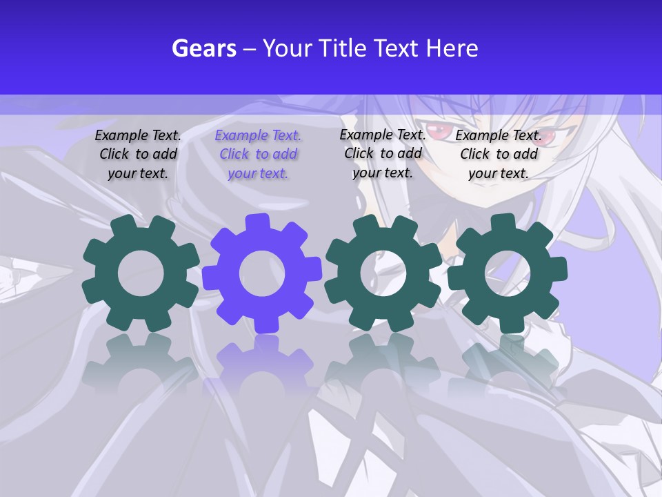 An Anime Character With White Hair And Black Wings PowerPoint Template