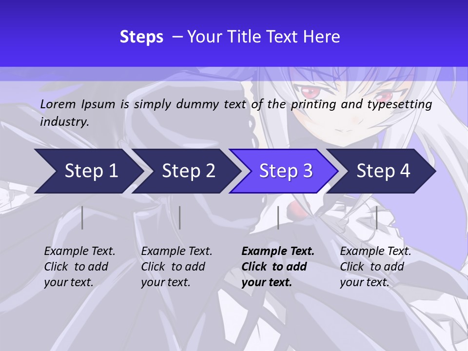 An Anime Character With White Hair And Black Wings PowerPoint Template