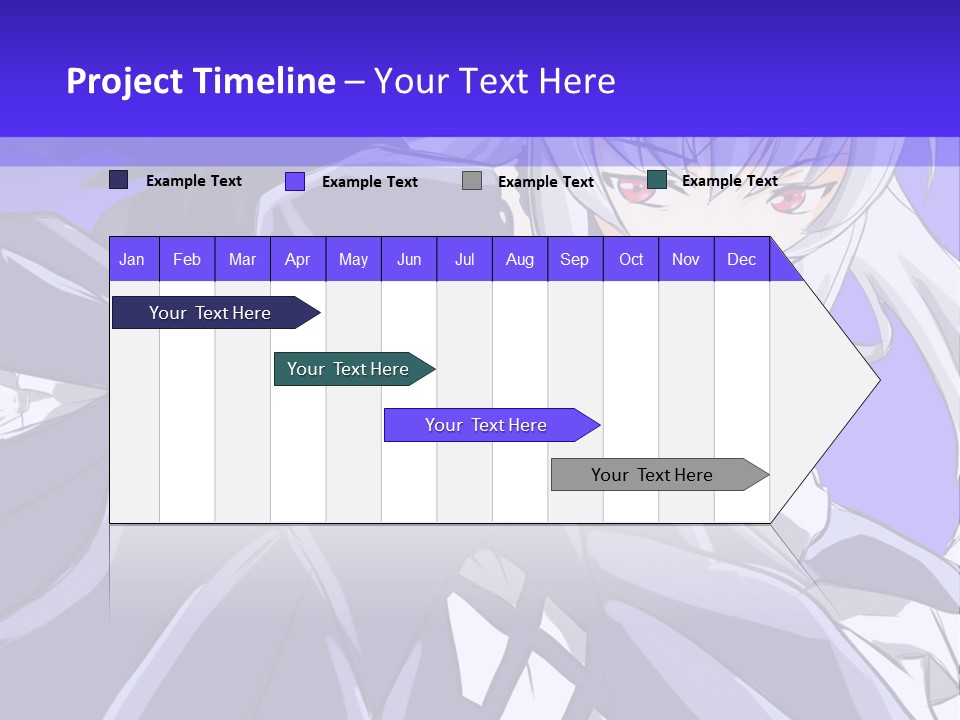 An Anime Character With White Hair And Black Wings PowerPoint Template