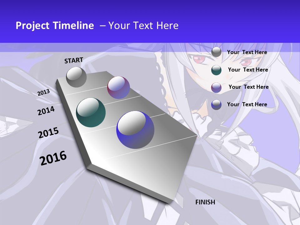 An Anime Character With White Hair And Black Wings PowerPoint Template