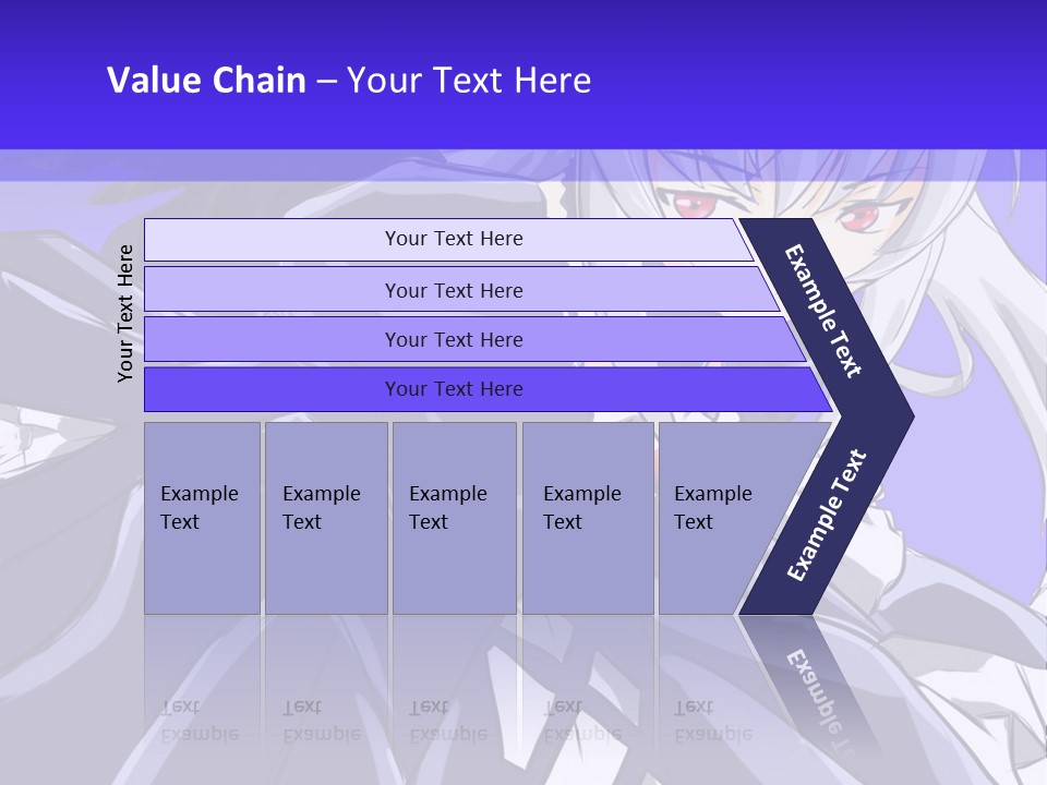 An Anime Character With White Hair And Black Wings PowerPoint Template