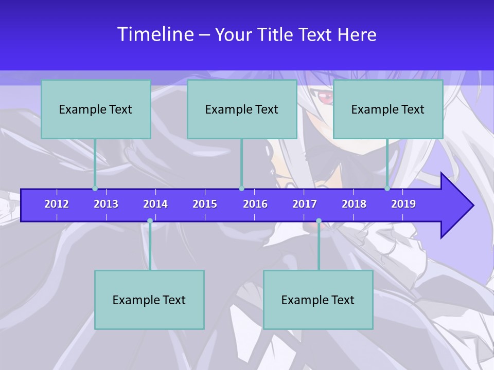 An Anime Character With White Hair And Black Wings PowerPoint Template
