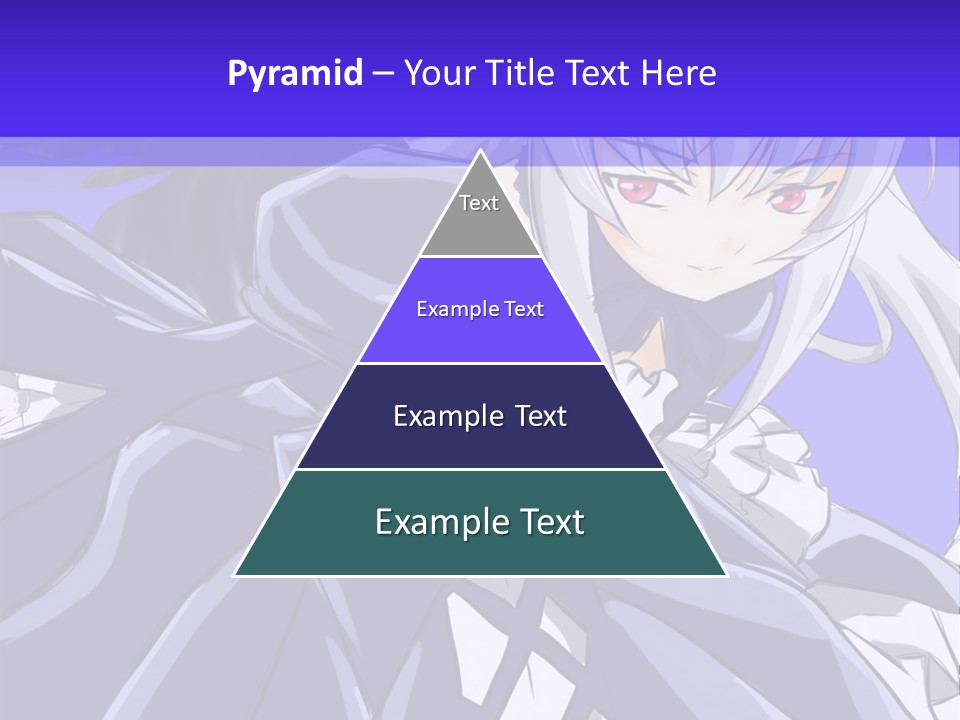 An Anime Character With White Hair And Black Wings PowerPoint Template