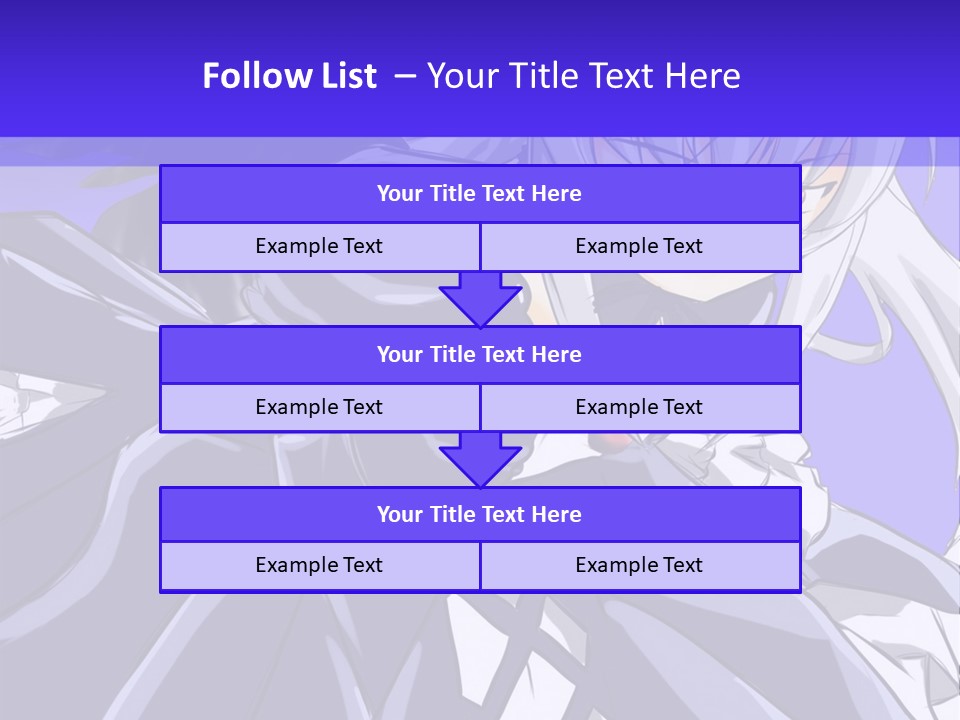 An Anime Character With White Hair And Black Wings PowerPoint Template