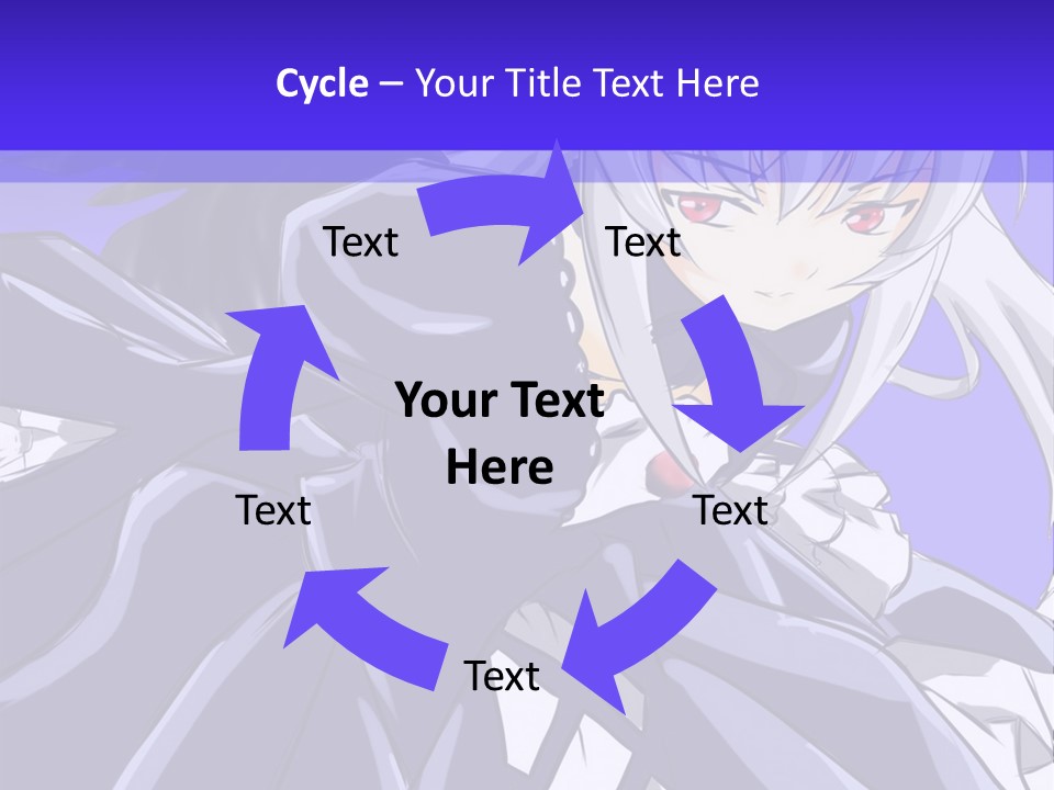 An Anime Character With White Hair And Black Wings PowerPoint Template