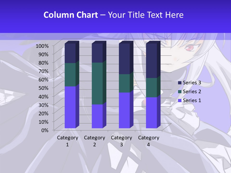 An Anime Character With White Hair And Black Wings PowerPoint Template