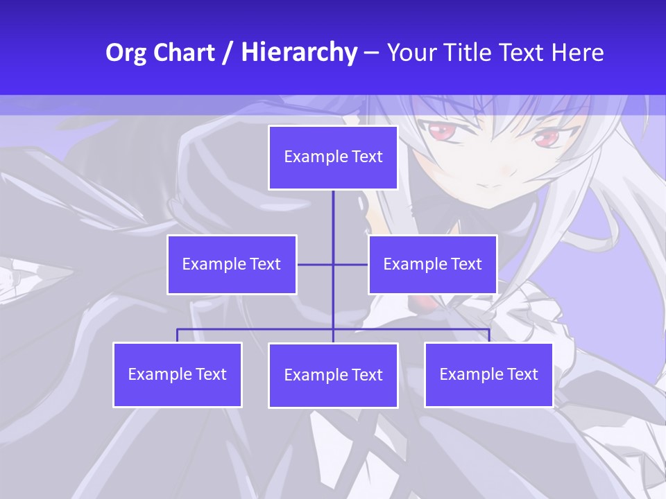 An Anime Character With White Hair And Black Wings PowerPoint Template