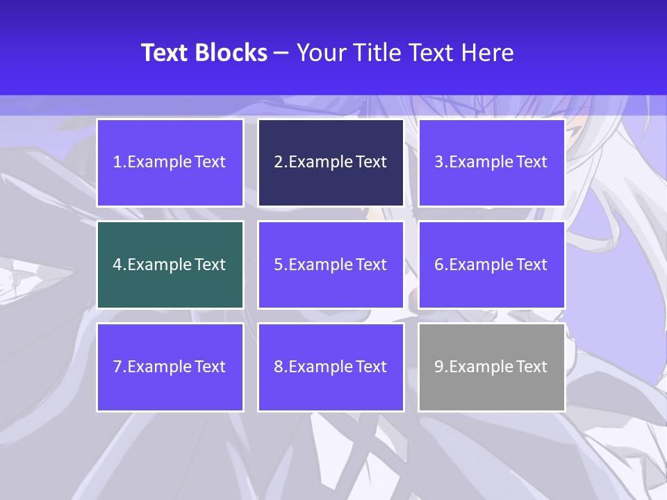 An Anime Character With White Hair And Black Wings PowerPoint Template