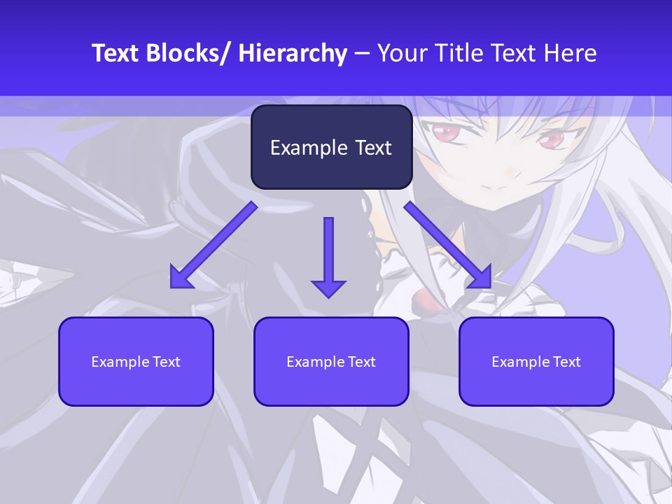 An Anime Character With White Hair And Black Wings PowerPoint Template