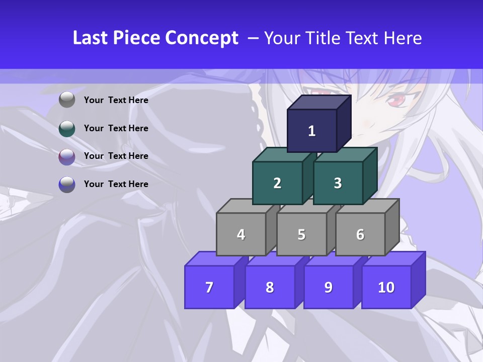 An Anime Character With White Hair And Black Wings PowerPoint Template