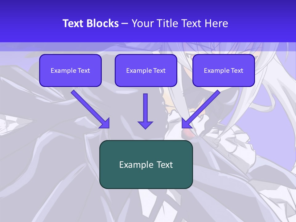 An Anime Character With White Hair And Black Wings PowerPoint Template