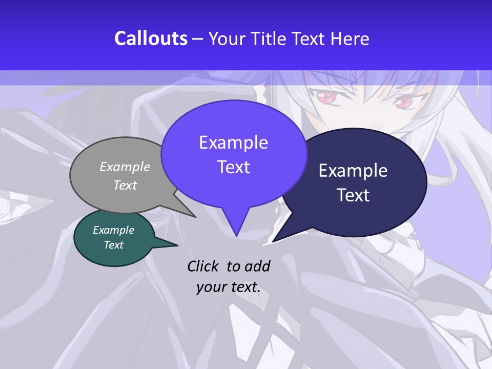 An Anime Character With White Hair And Black Wings PowerPoint Template