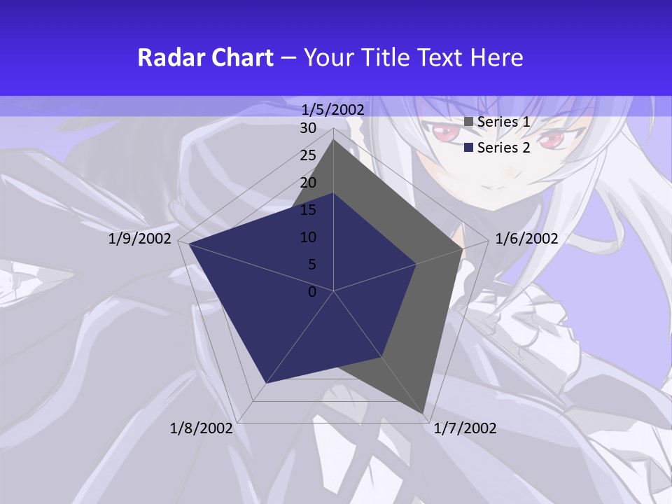An Anime Character With White Hair And Black Wings PowerPoint Template