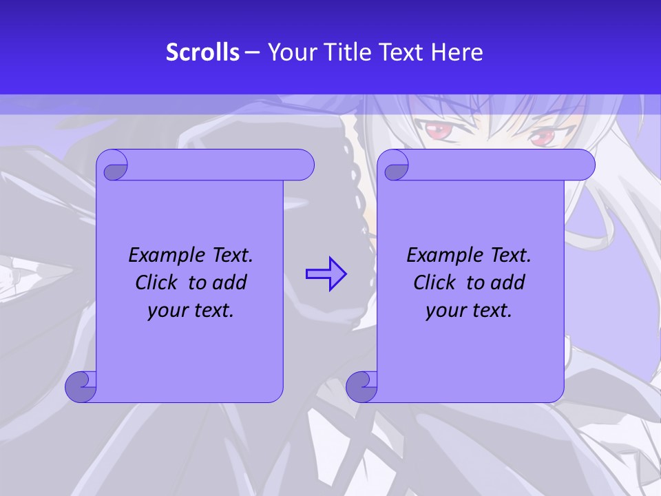 An Anime Character With White Hair And Black Wings PowerPoint Template