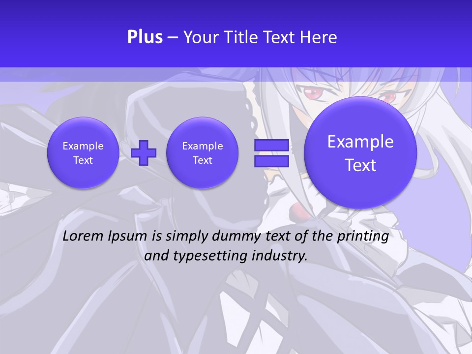 An Anime Character With White Hair And Black Wings PowerPoint Template