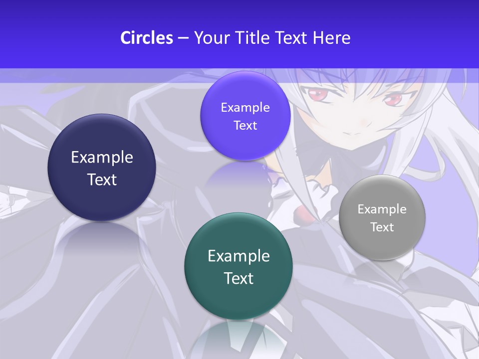 An Anime Character With White Hair And Black Wings PowerPoint Template