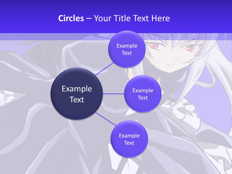 An Anime Character With White Hair And Black Wings PowerPoint Template