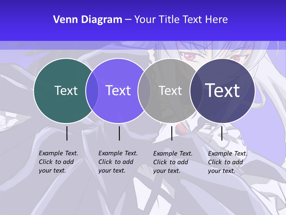 An Anime Character With White Hair And Black Wings PowerPoint Template