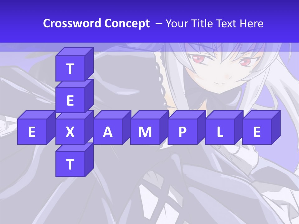 An Anime Character With White Hair And Black Wings PowerPoint Template