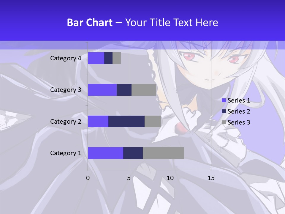 An Anime Character With White Hair And Black Wings PowerPoint Template