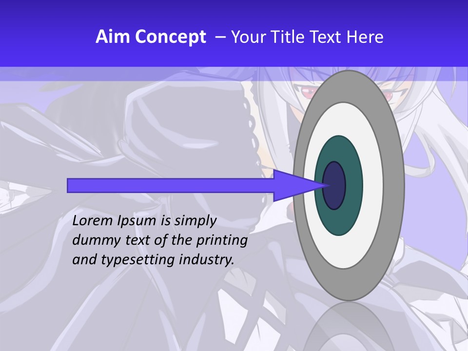 An Anime Character With White Hair And Black Wings PowerPoint Template