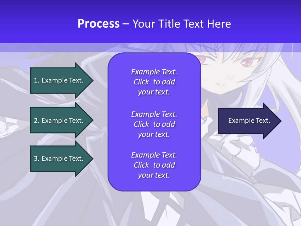 An Anime Character With White Hair And Black Wings PowerPoint Template