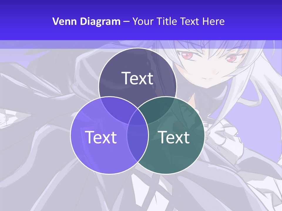 An Anime Character With White Hair And Black Wings PowerPoint Template