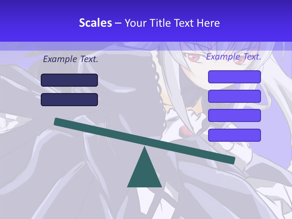 An Anime Character With White Hair And Black Wings PowerPoint Template