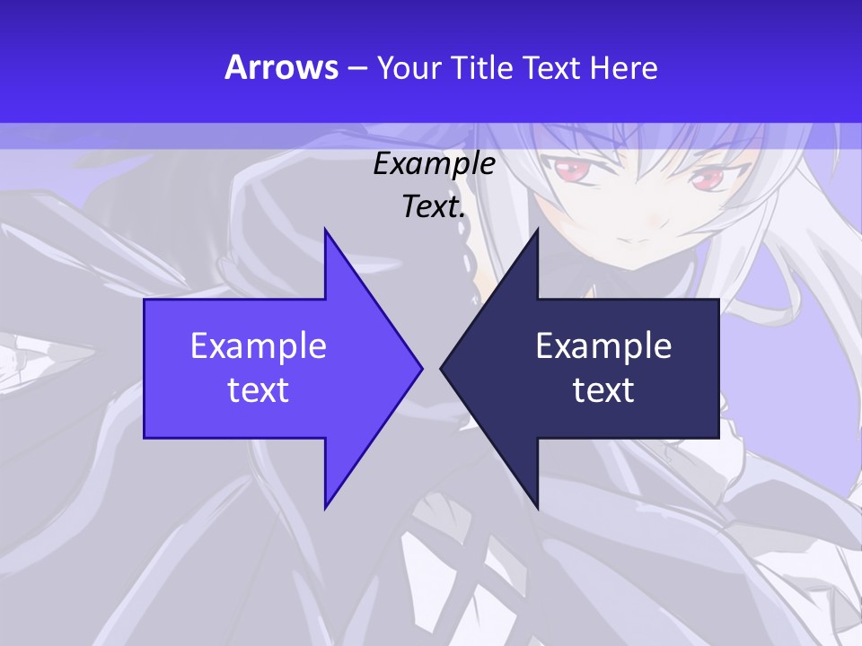 An Anime Character With White Hair And Black Wings PowerPoint Template