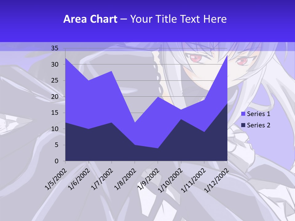 An Anime Character With White Hair And Black Wings PowerPoint Template